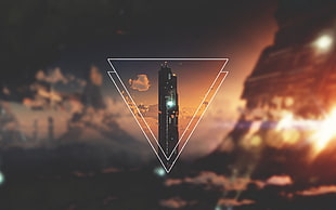 science fiction, polyscape, triangle, blurred