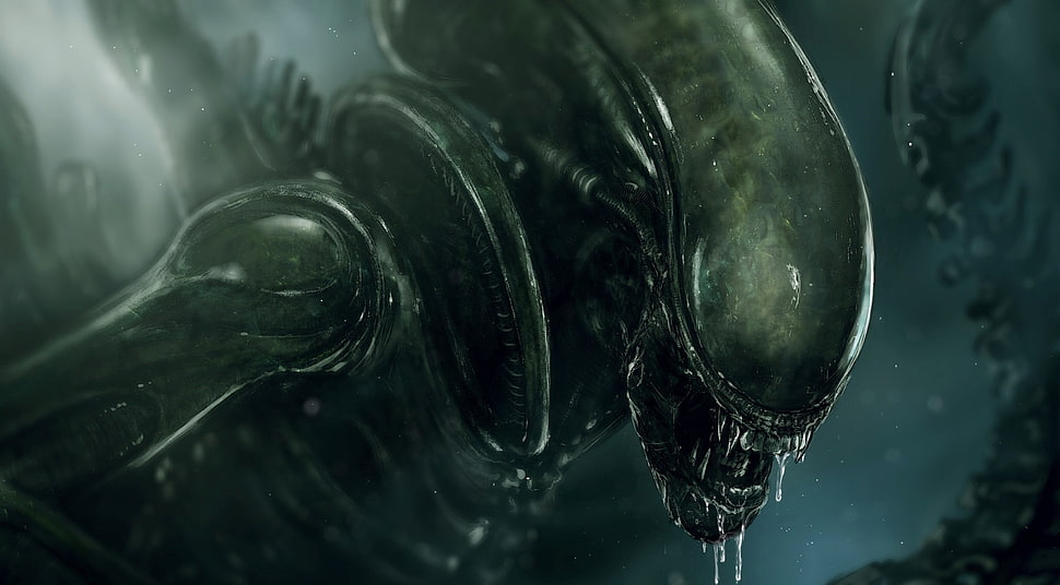monster character screenshot, Xenomorph, artwork, creature, aliens HD wallpaper