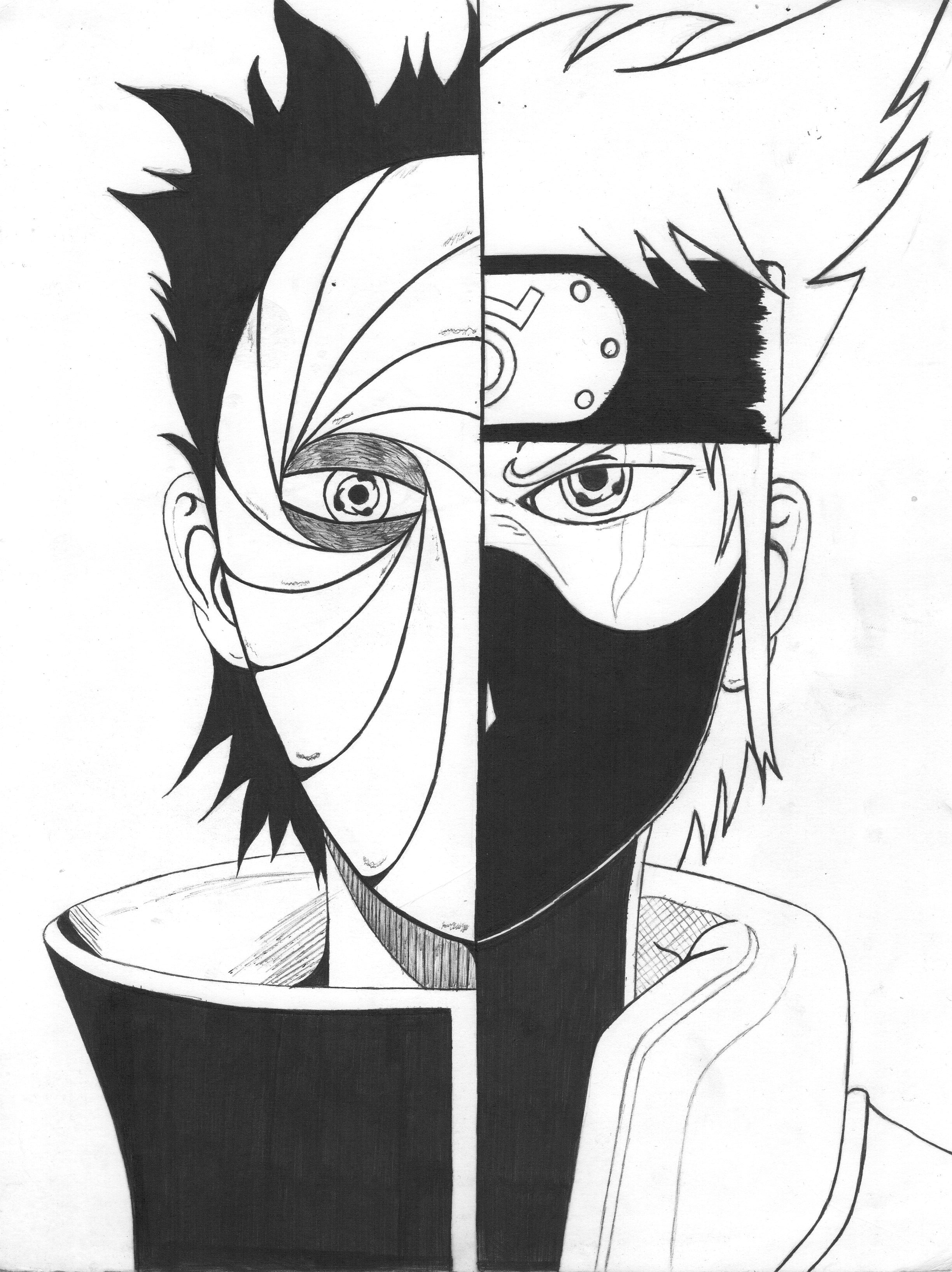 Obito And Kakashi Illustration Hatake Kakashi Anime Boys