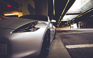 photography of silver sports car
