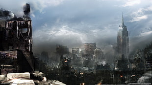 Empire State, New York, apocalyptic, city HD wallpaper