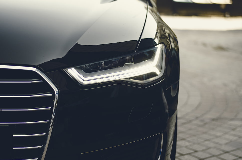 Audi headlight, Headlight, Car, Black HD wallpaper