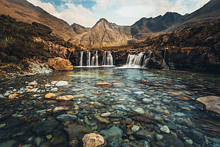mountain waterfalls, The Fairy Pools, Fairy Pools, Skye, Scotland HD wallpaper