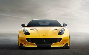yellow Ferrari supercar