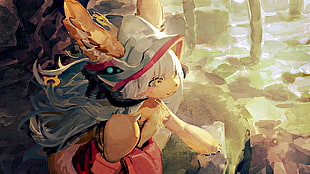 female character with gray hat painting, Made in Abyss, Nanachi (Made in Abyss)