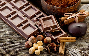 chocolate bar and nuts HD wallpaper