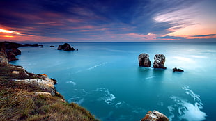 photography of blue sea