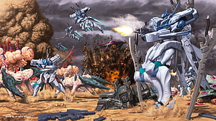 black and gray action figure, Muv-Luv, mech HD wallpaper