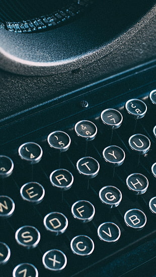 black typewriter, photography HD wallpaper