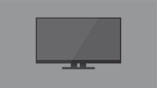 black and gray flat screen TV, vector, monitor