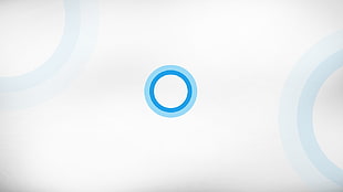 round blue and white illustration, Cortana, Windows Phone, minimalism