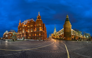 brown and white concrete building, cityscape, building, street, Kremlin
