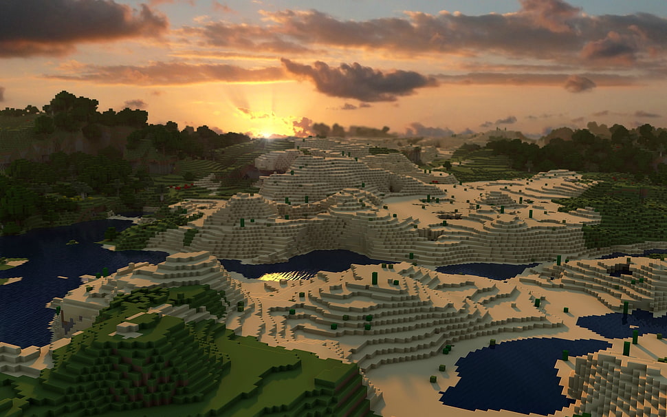 Minecraft game map HD wallpaper