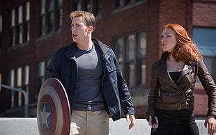 Chris Evans and Scarlet Johansen, Captain America: The Winter Soldier, Scarlett Johansson, Chris Evans, Black Widow HD wallpaper