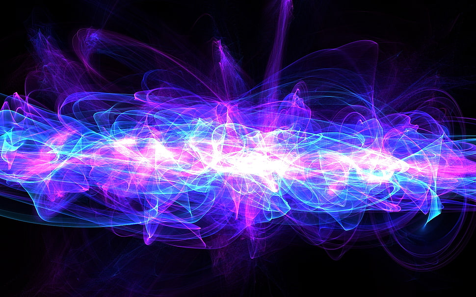 purple and blue lights HD wallpaper