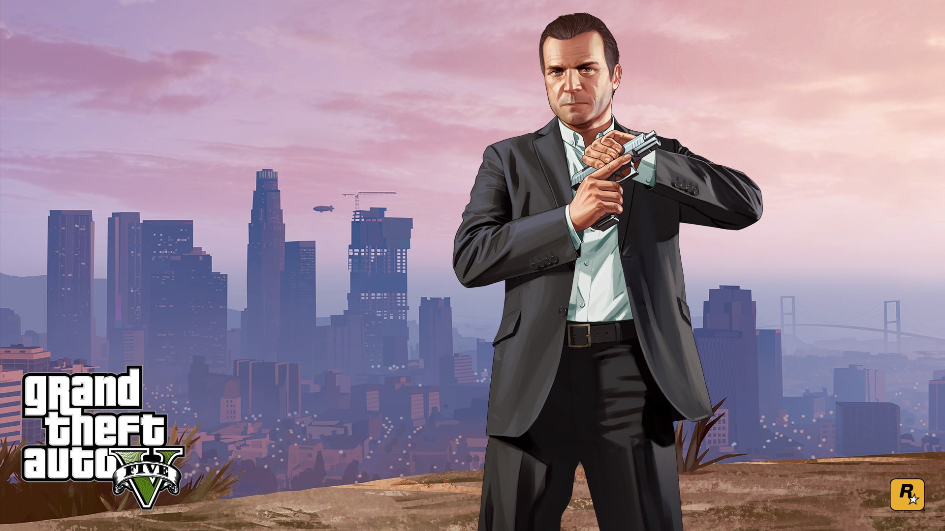 Grand Theft Auto Five digital wallpaper, Grand Theft Auto, Grand Theft Auto V, Michael, video games