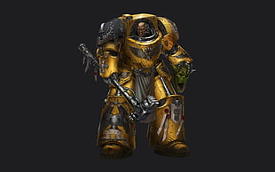 brown robot action figure, Warhammer 40,000, artwork