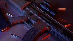 black and red Craftsman nail gun, gun, rifles, weapon, FN SCAR