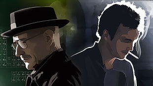 man in black top illustration, Breaking Bad, Walter White, TV, artwork