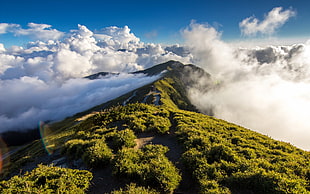 mountain, nature, landscape, mountains, clouds HD wallpaper
