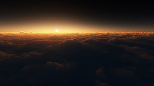 bird's eye view photography of clouds and sun