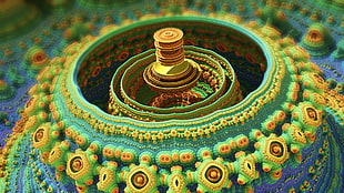 green and yellow accessory, 3D fractal
