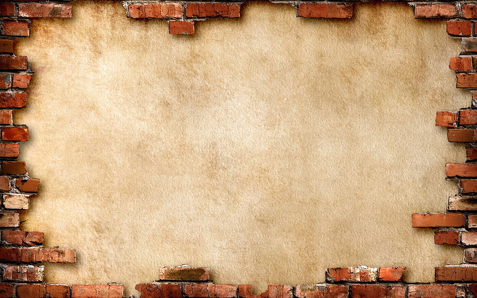 brown brick frame HD wallpaper