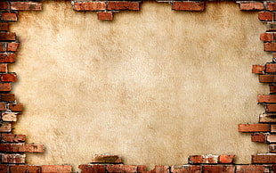 brown brick frame HD wallpaper