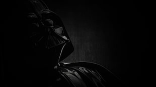 Star Wars Darth Vader illustration, Darth Vader, Star Wars, monochrome, mask