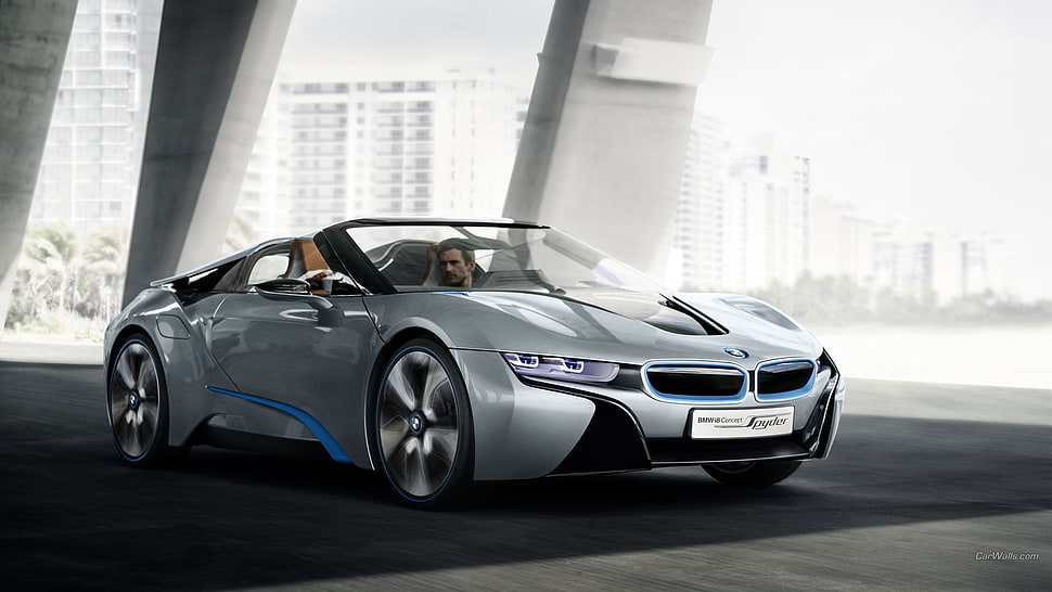 gray Mercedes-Benz sedan, BMW i8, car HD wallpaper