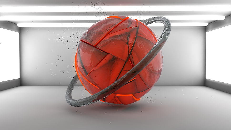 red orb in the room HD wallpaper