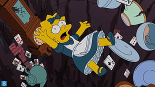Lisa Simpson illustration, Lisa Simpson, The Simpsons, Alice in Wonderland