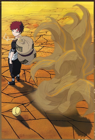 Naruto Shippuden Gaara of Desert illustration, Naruto Shippuuden, Gaara, desert, Jinchuuriki HD wallpaper