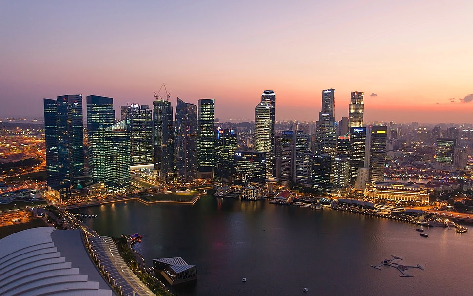 panorama photography of city skyline HD wallpaper