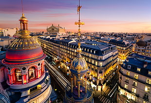 red, gold, and blue buildings, cityscape, France, Paris HD wallpaper
