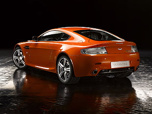 orange coupe car HD wallpaper