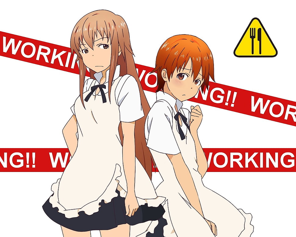 two girl anime character illustration HD wallpaper