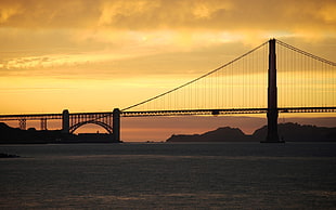 silhouette photograph of bridge HD wallpaper