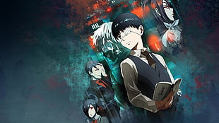 male anime character digital wallpaper, Tokyo Ghoul, Kaneki Ken, Kirishima Touka