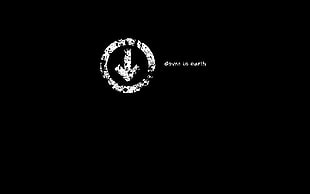 black background with down to earth text overlay, phrase