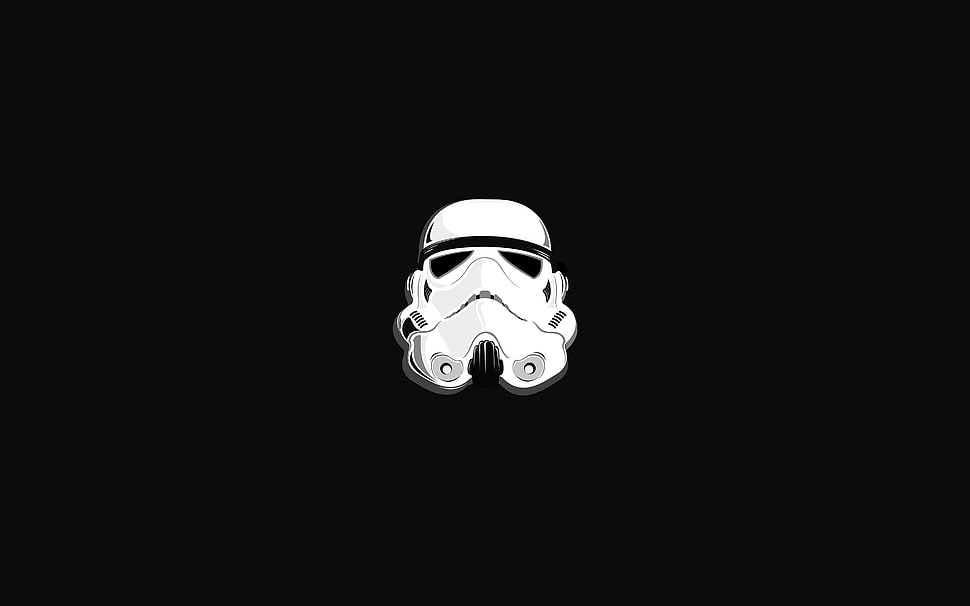 white Stormtrooper illustration, Star Wars, stormtrooper, helmet, minimalism HD wallpaper