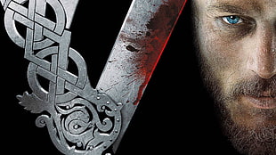 man face and gray weapon digital wallpaper, Vikings (TV series), Ragnar Lodbrok