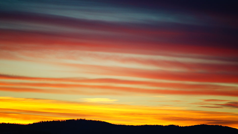 sunset, mountains, sunset HD wallpaper