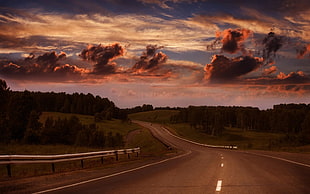 photo of highway during golden hour