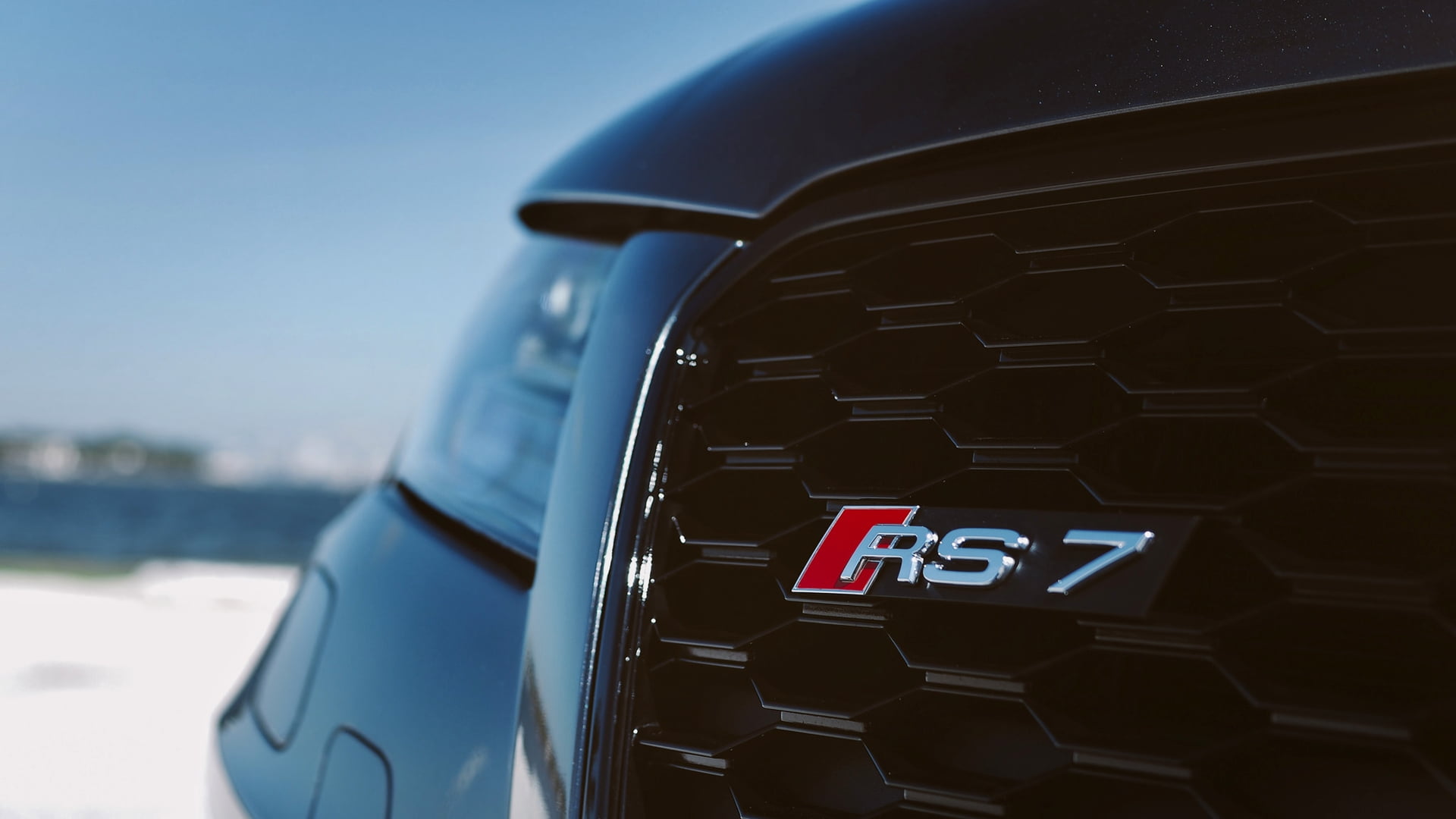 black RS7 vehicle grill