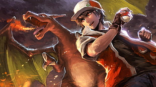 illustration of Pokemon's Charizard, Pokémon trainers, Pokémon, Charizard, Pokéballs
