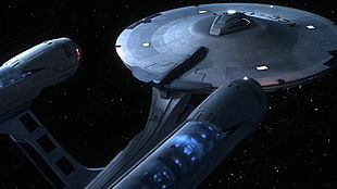 gray space ship, space, spaceship, Star Trek, USS Enterprise (spaceship)