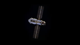 gray and black satellite, ISS, International Space Station, space, minimalism