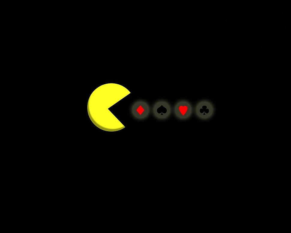 black and red LED light, Pac-Man  HD wallpaper