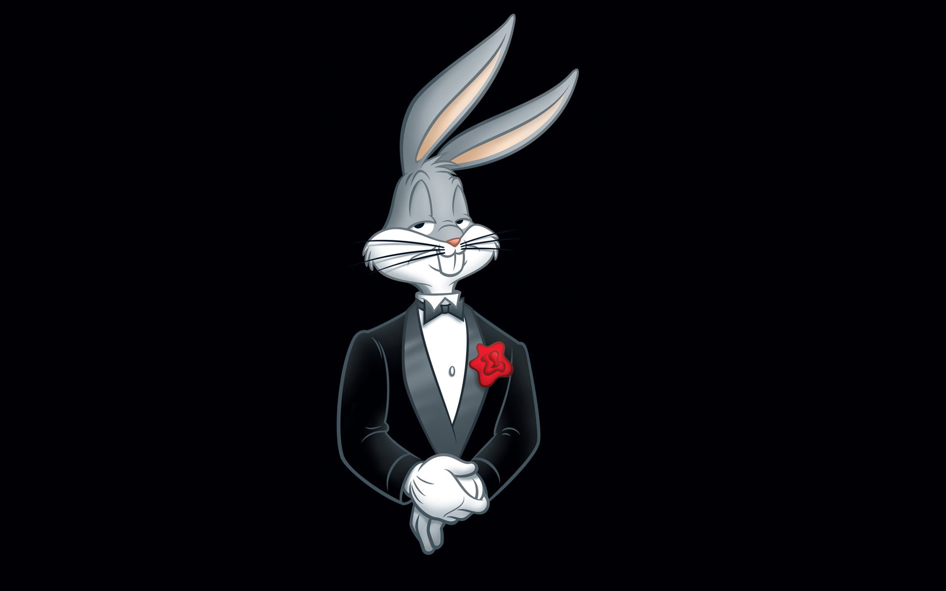 Bugs Bunny wearing tuxedo suit